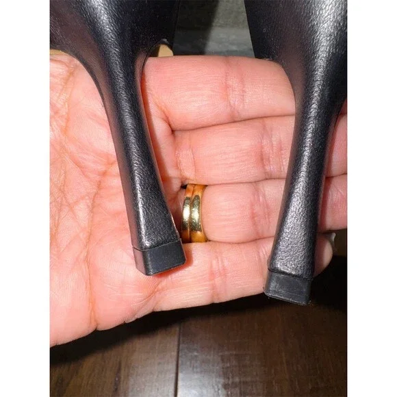 Marc Fisher LTD Sandals Womens Black Woven Braided Slide Mule Square Toe Heel 8 - Picture 4 of 11